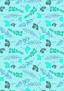 蓝绿色植物图案背景图