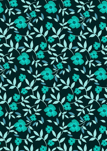 蓝绿花卉图案背景纹理