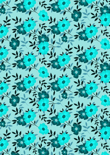 蓝绿花卉图案背景