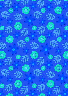蓝色花卉图案背景纹理