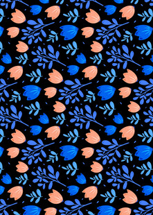 蓝色花卉图案纹理背景