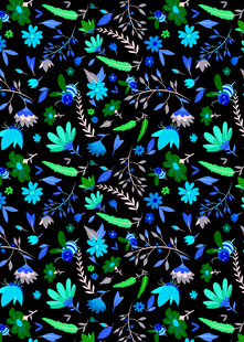 多彩花卉图案背景纹理