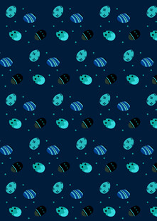 蓝色背景的多样图案