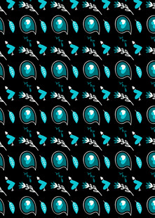 蓝黑渐变圆形图案背景