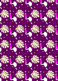 紫色派对元素无缝图案