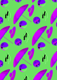 绿底紫叶图案纹理设计