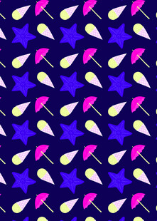 多彩星星与旗帜图案背景