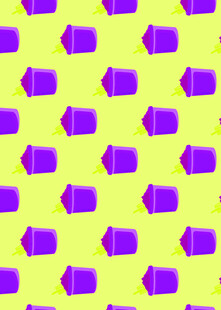 紫色图案点缀黄色背景