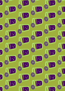 绿色背景紫色图案无缝纹理