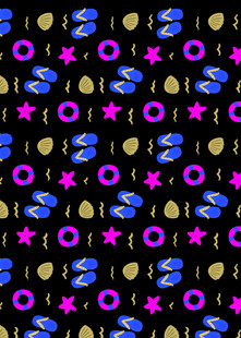 梦幻多彩星星圆圈图案