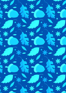 蓝色冬季元素无缝图案