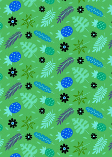 绿色花卉图案背景纹理