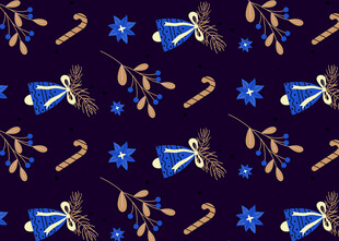 圣诞元素无缝图案设计