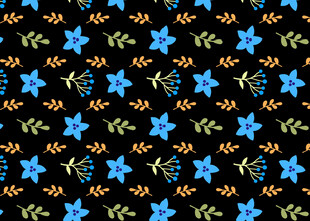蓝色星星花卉图案背景