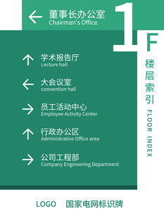 绿色办公楼层指引牌