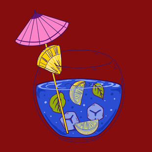 杯中夏日风情鸡尾酒