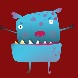 蓝色搞怪小怪物