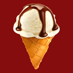 巧克力淋面冰淇淋甜筒