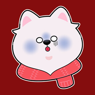 戴围巾的可爱卡通猫咪