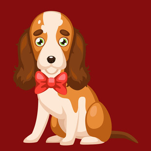 戴领结的可爱小猎犬