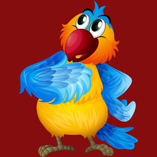 彩色鹦鹉卡通形象