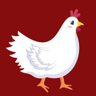 站立的白色母鸡