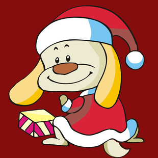 圣诞小狗送礼物