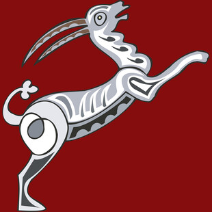 抽象风格跳跃羚羊图案