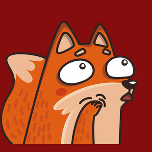 惊讶的卡通狐狸