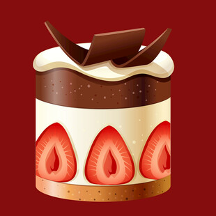 草莓巧克力装饰美味蛋糕