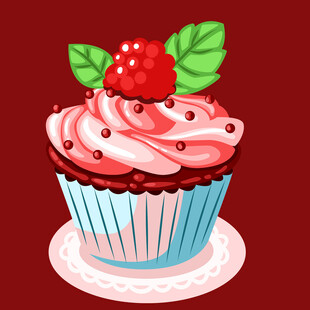 美味草莓纸杯蛋糕