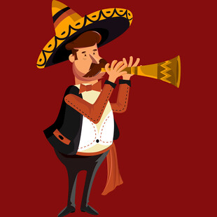 墨西哥音乐家吹奏小号