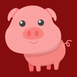 可爱粉色小猪卡通形象