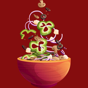 创意水果碗中的多彩造型