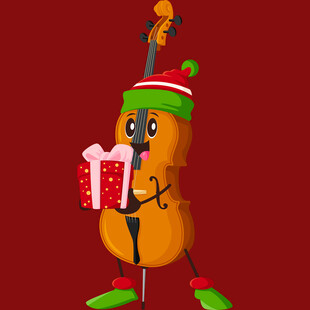 圣诞风卡通乐器演奏者