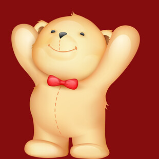 可爱小熊玩偶双手高举