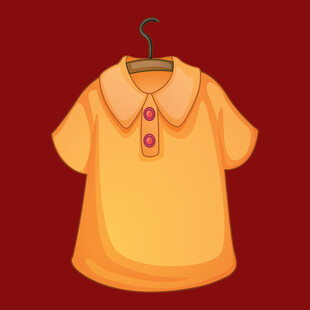 黄色娃娃领儿童上衣