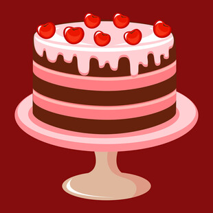 美味多层樱桃装饰蛋糕