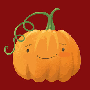 可爱笑脸南瓜插画