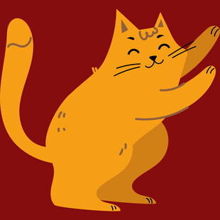 可爱橘猫欢乐起舞