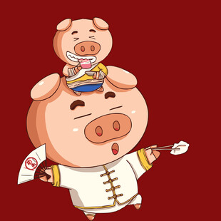 功夫小猪父子欢乐耍兵器