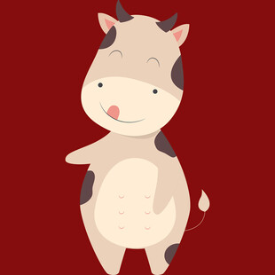 可爱卡通小牛形象