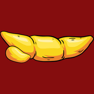 卡通风格的黄色弯曲物体