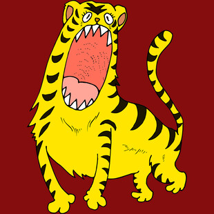 咆哮的卡通老虎