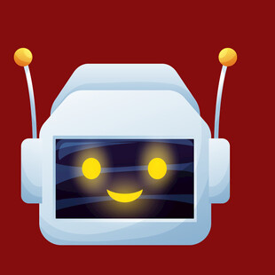 可爱笑脸机器人形象