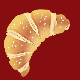 美味牛角面包特写