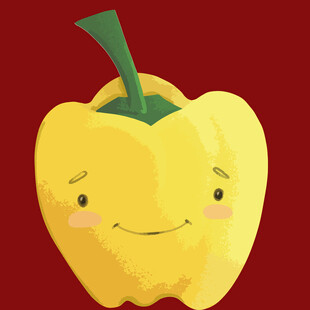 可爱黄色甜椒卡通形象