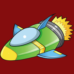 卡通火箭飞船