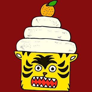 虎头造型的创意甜点