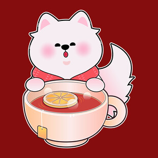 猫咪惬意泡在茶杯中